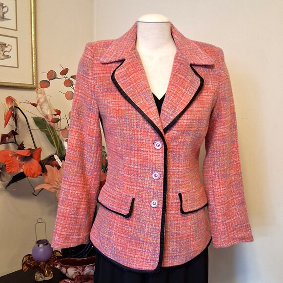 NWT Women's Lined Pink Blazer Jacket Spring Fall Winter Jackets S 4 6 - Picture 3 of 11